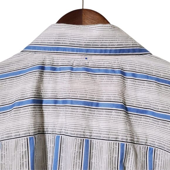 Robert Graham Embroidered Shirt Size 3XL Aztec Trim Striped Button Down Mens - Picture 10 of 14